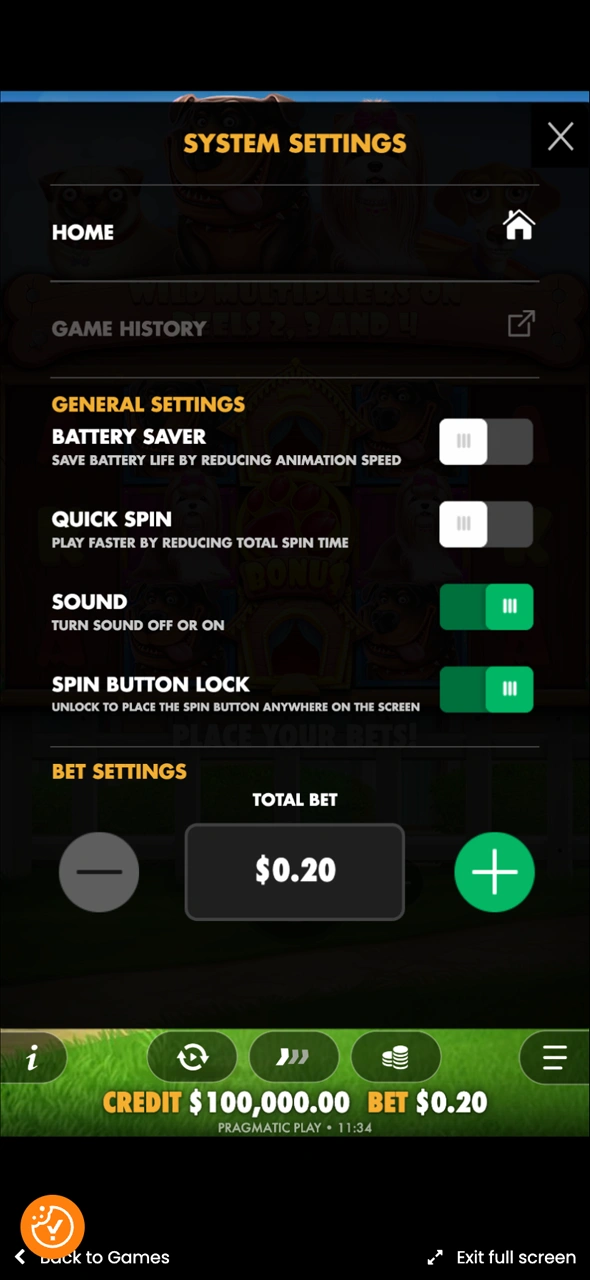 Adjust settings in Dog House for a smooth mobile experience.